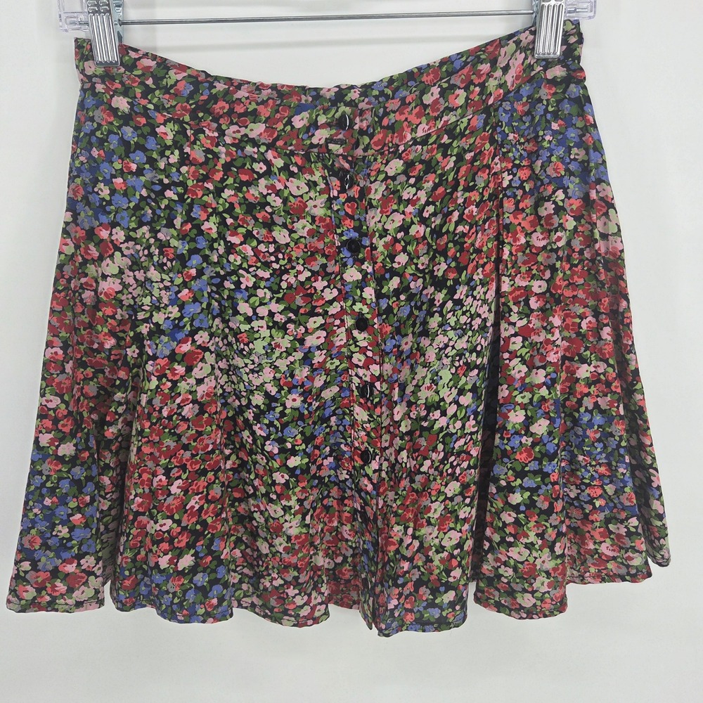 Urban Outfitters Skirt S Multicolor Floral Button Front Boho Eclectic Mini